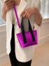 Mini Funky Square Bag Crocodile Embossed Double Handle