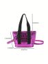 Mini Funky Square Bag Crocodile Embossed Double Handle