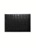 Crocodile Embossed Passport Case For Travel Black