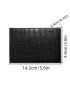 Crocodile Embossed Passport Case For Travel Black