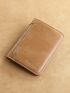 Genuine Leather Small Wallet Fold Over Letter Embossed Detail