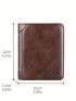 Genuine Leather Small Wallet Fold Over Letter Embossed Detail