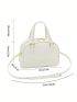 Mini Minimalist Dome Bag Zipper Beige Double Handle