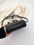 Mini Minimalist Dome Bag Zipper Black Double Handle