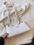 Medium Baguette Bag Crocodile Embossed Buckle Decor