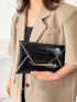 Medium Envelope Bag Crocodile Embossed Metallic Funky