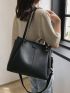 Fashionable Casual Large-Capacity Lady Handbag With Shoulder Rest Black