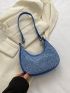 Rhinestone Decor Hobo Bag, Trendy Evening Handbag, Glitter Underarm Purse For Women