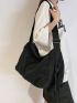 Large Hobo Bag Minimalist With Zipper Adjustable Strap