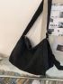 Large Hobo Bag Minimalist With Zipper Adjustable Strap