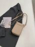 Mini Flap Square Bag Litchi Embossed Metal Decor