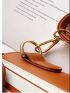 Mini Piano Keyboard Square Bag Top Handle Brown