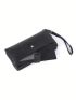 Black Long Wallet Credit Card Holder With Zipper For Daily