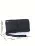 Black Long Wallet Credit Card Holder With Zipper For Daily