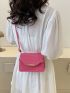 Mini PU Square Bag Argyle Embossed Flap