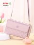 Women's Small Crossbody Wallet, Multi Zippers Metal Decor Shoulder Bag For Phone, Portable Handbag
