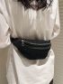 Polyester Fanny Pack Zipper Adjustable Strap White Minimalist