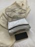 Snakeskin Embossed Square Bag Top Handle Flap Black PU