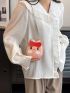Cute Small Crossbody Bag Cartoon Shape Bag Ladies Pu Shoulder Bag