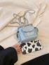 Mini Bucket Bag Quilted Detail Top Handle Chain Zipper PU