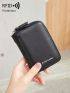 Genuine Leather Letter Graphic Card Holder