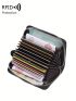Genuine Leather Letter Graphic Card Holder