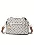 Small Square Bag Geometric Pattern Adjustable-strap PU