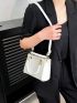 Mini Square Bag Double Handle Solid Color Elegant Style