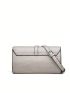 Genuine Leather Square Bag Litchi & Crocodile Embossed Flap