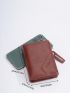 Letter & Litchi Embossed Small Wallet Vintage Snap Button PU