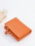 Letter Graphic Small Wallet Snap Button Red