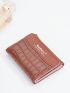 Crocodile Embossed Small Wallet Brown Fashionable Tri-Fold