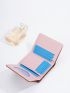 Crocodile Embossed Small Wallet Brown Fashionable Tri-Fold