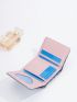 Crocodile Embossed Small Wallet Baby Blue Fashionable Tri-Fold