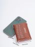 Crocodile Embossed Small Wallet Brown Fashionable Tri-Fold
