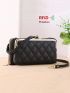 Women's Small Crossbody Wallet, Multi Zippers Metal Decor Shoulder Bag For Phone, Portable Handbag