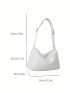 PU Hobo Bag Solid Color Adjustable Strap