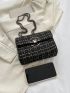 Mini Square Bag Plaid Pattern Flap Chain