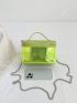 Mini Bucket Bag Clear Zipper Chain PVC