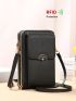 Women's Small Crossbody Wallet, Multi Zipper Metal Decor Shoulder Bag For Phone, Portable Hand Bag