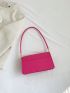 Small Square Bag Funky Neon Pink Crocodile Embossed