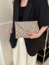 Four-leaf Clover Pattern Envelope Bag Metal Decor PU