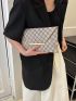 Four-leaf Clover Pattern Envelope Bag Metal Decor PU