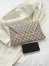 Four-leaf Clover Pattern Envelope Bag Metal Decor PU