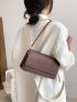 Small Square Bag Heart Embossed Flap Snap Button PU