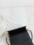 Small Square Bag Heart Embossed Flap Snap Button PU