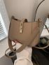 Mini Hobo Bag Beige Twist Lock Adjustable-strap PU