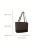 Geometric Pattern Shoulder Tote Bag Double Handle PU