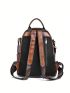 Medium Classic Backpack Deer Detail Zipper Adjustable-strap Genuine Leather