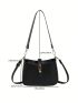 Mini Hobo Bag Turn Lock Black Elegant